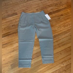 Ministry of Supply Women’s Swift Drape Pant Gray Side Zip Pleated Elastic Waist